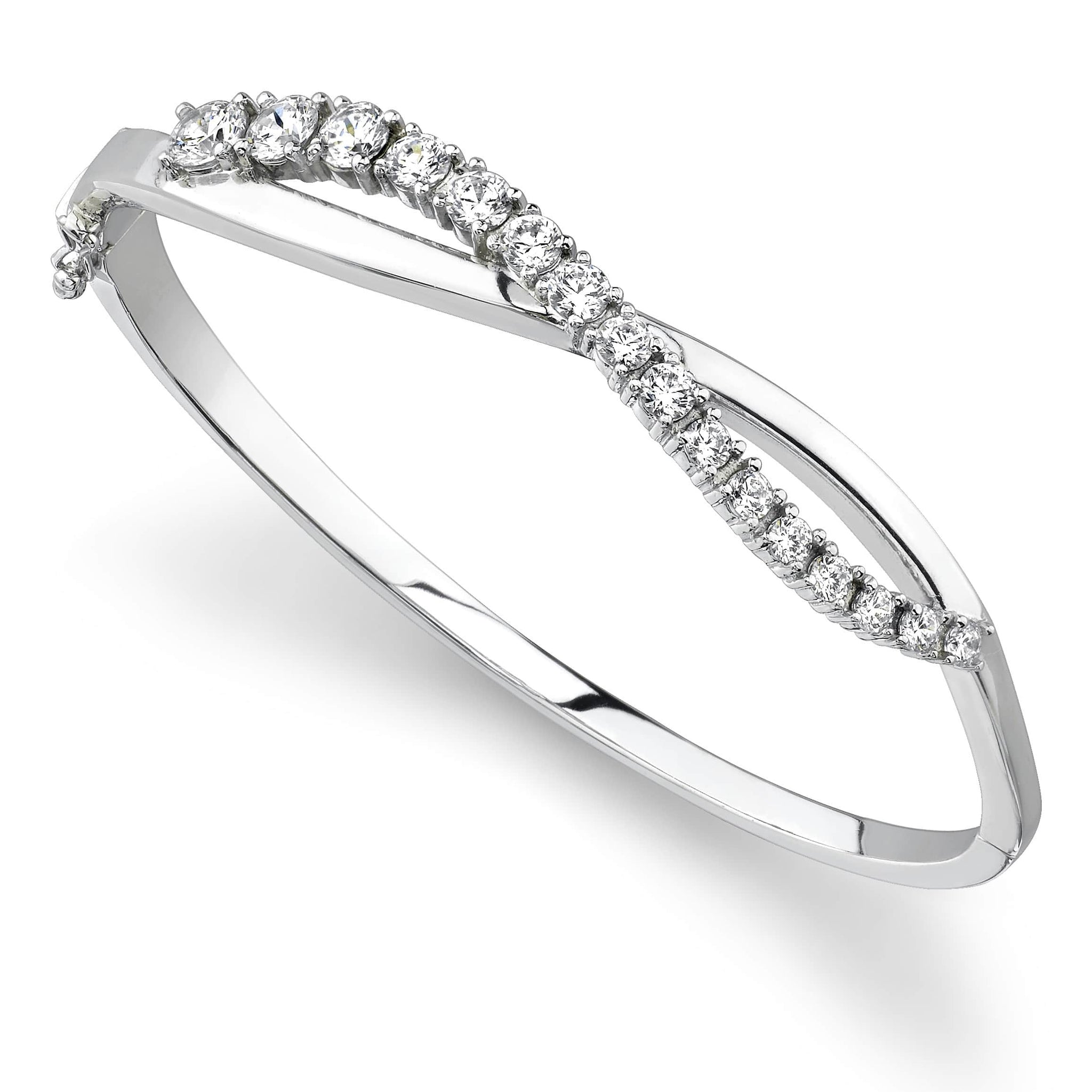 Curved Accent Diamond Journey Bangle Diamond  with 2.05 ct.(finished)