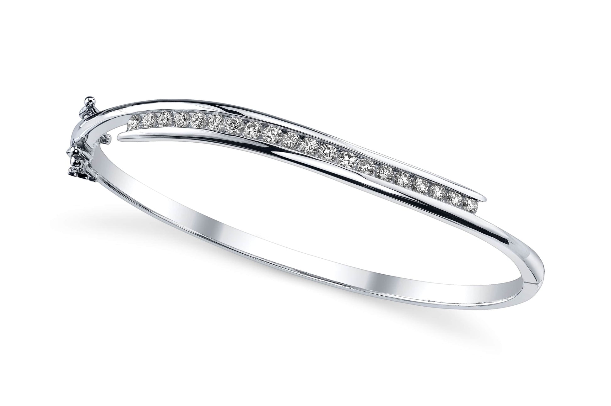 Diamond Row Bangle Diamond  with 1.10 ct.(finished) 2.4mm