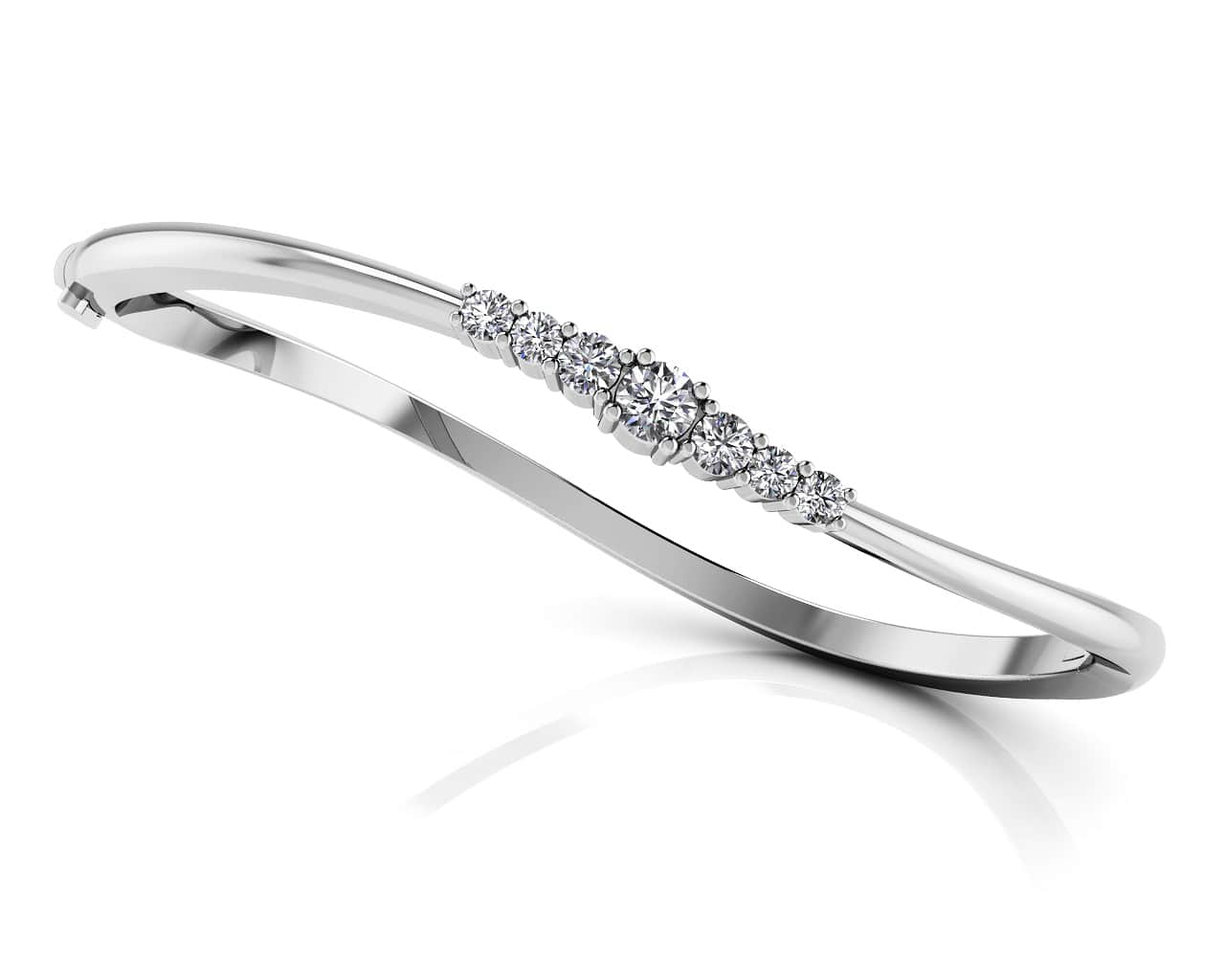 Stylish Seven Stone Diamond Bangle Diamond  with 1.00 ct.(finished) 2.9mm, 3.5mm, 4.2mm