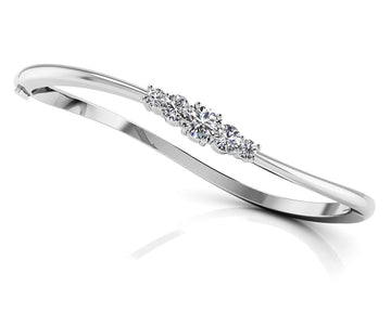 Fancy Five Curved Diamond Bangle Diamond  with 0.73 ct.(finished) 2.4mm, 3.5mm, 4.3mm