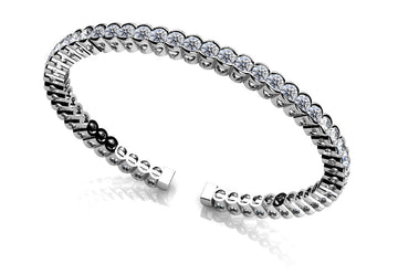 Half Bezel Set Flexible Diamond Bangle Diamond  with 5.00 ct.(finished) 3mm