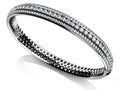 Three Row Channel And Prong Set Bangle Diamond  with 2.97 ct.(finished) 1.3mm, 2.4mm