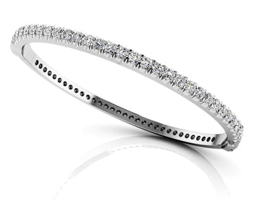 Shared Prong Oval Diamond Bangle Diamond  with 1.44 ct.(finished) 2.2mm
