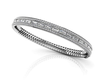 Dazzling Baguette And Round Diamond Bangle Diamond  with 4.17 ct.(finished) 4.5x2mm, 1.1mm