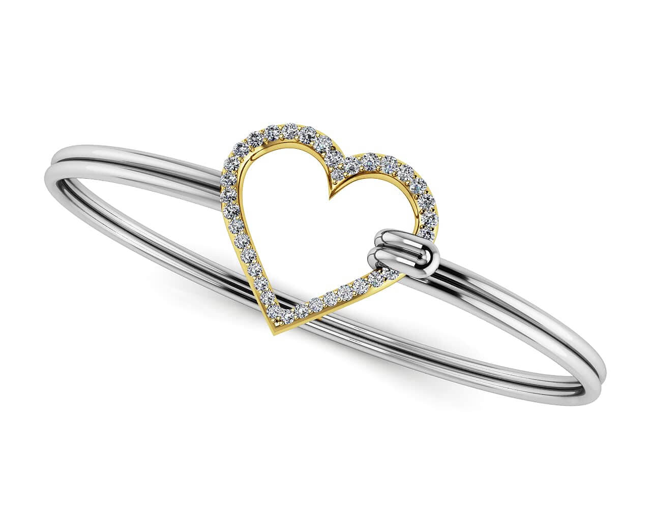 The Sparkling Heart Unity Bracelet Diamond  with 0.28 ct.(finished)