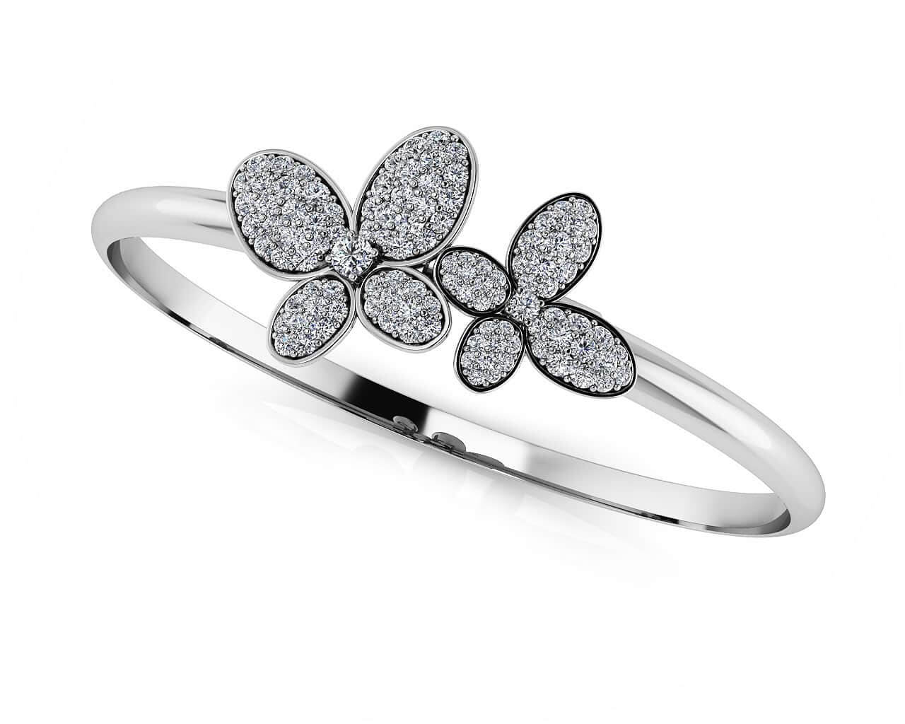 Enchanting Diamond Butterfly Bangle Diamond  with 0.99 ct.(finished)