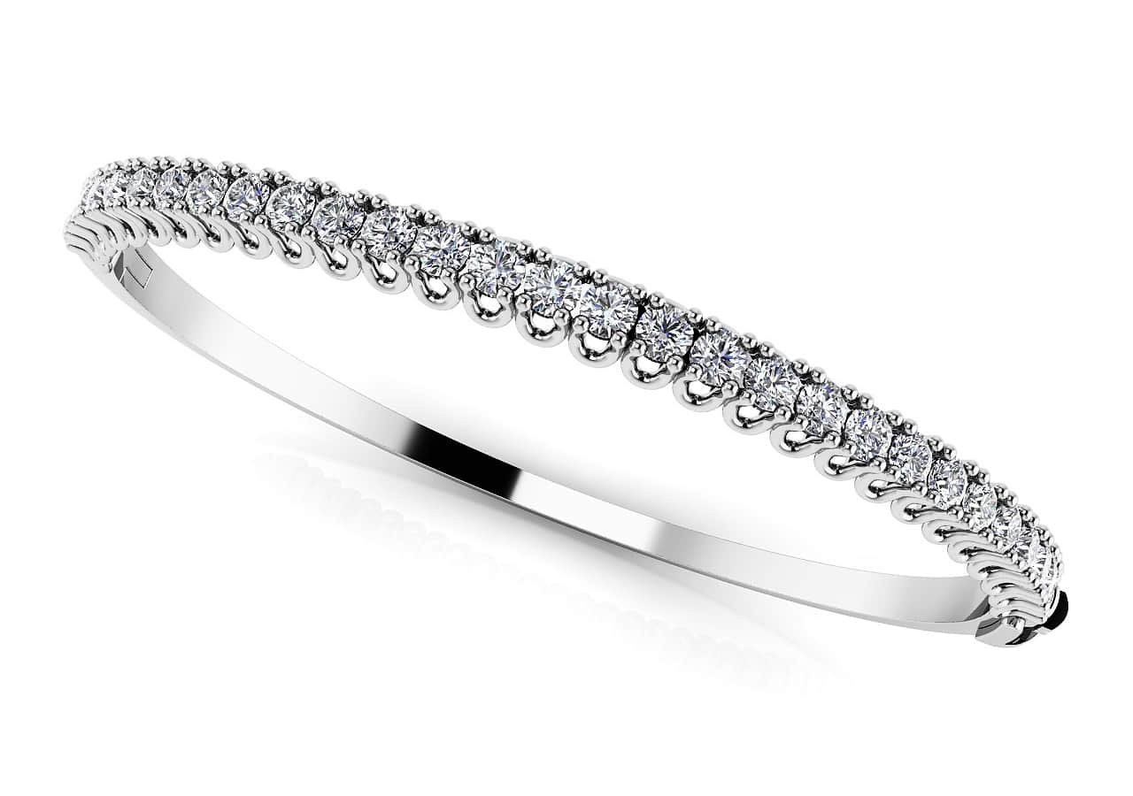 Unique Prong Diamond Bangle Bracelet Diamond  with 2.84 ct.(finished) 3mm
