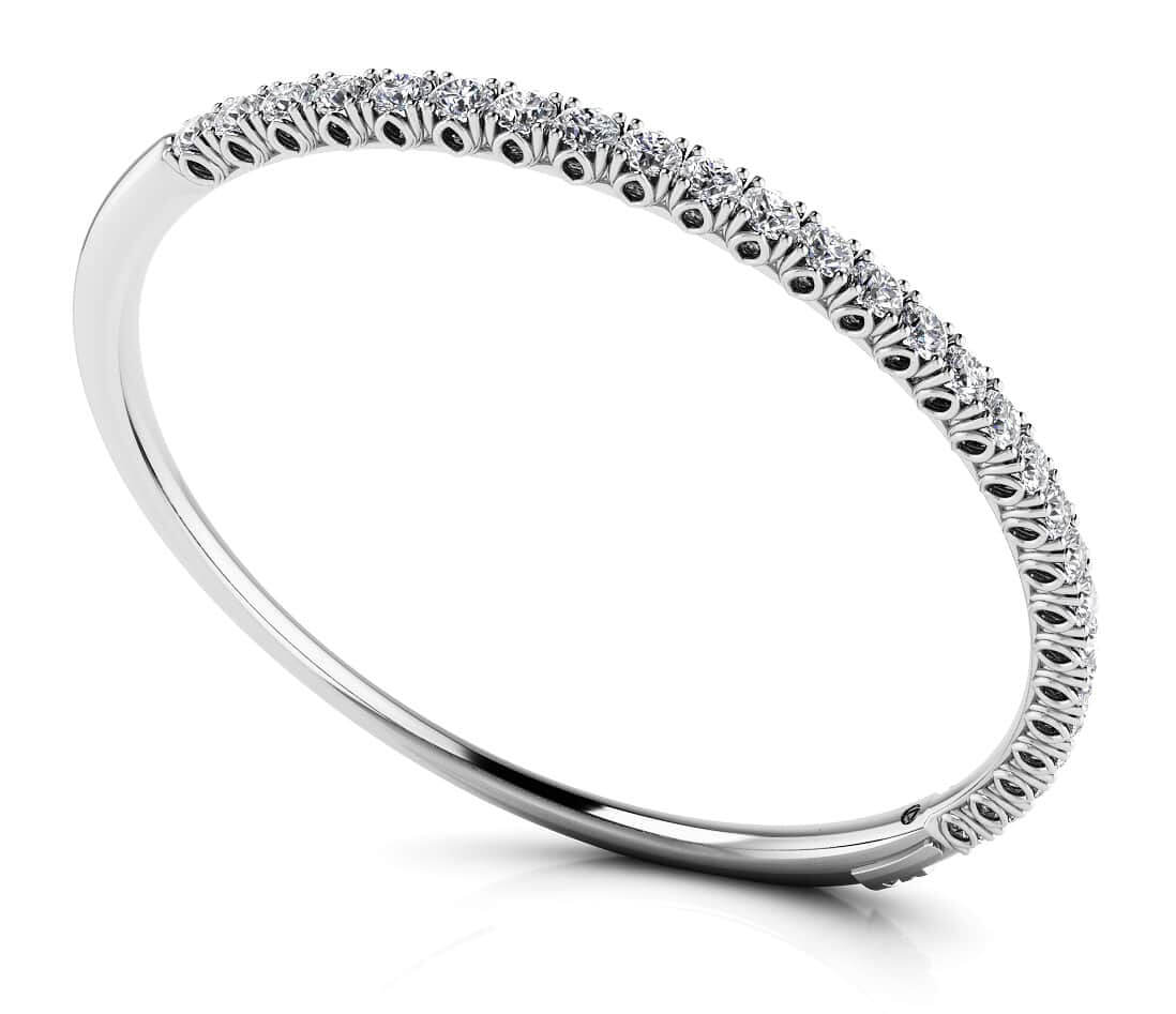 Tulip Edge Diamond Bangle Bracelet Diamond  with 1.74 ct.(finished) 2.5mm