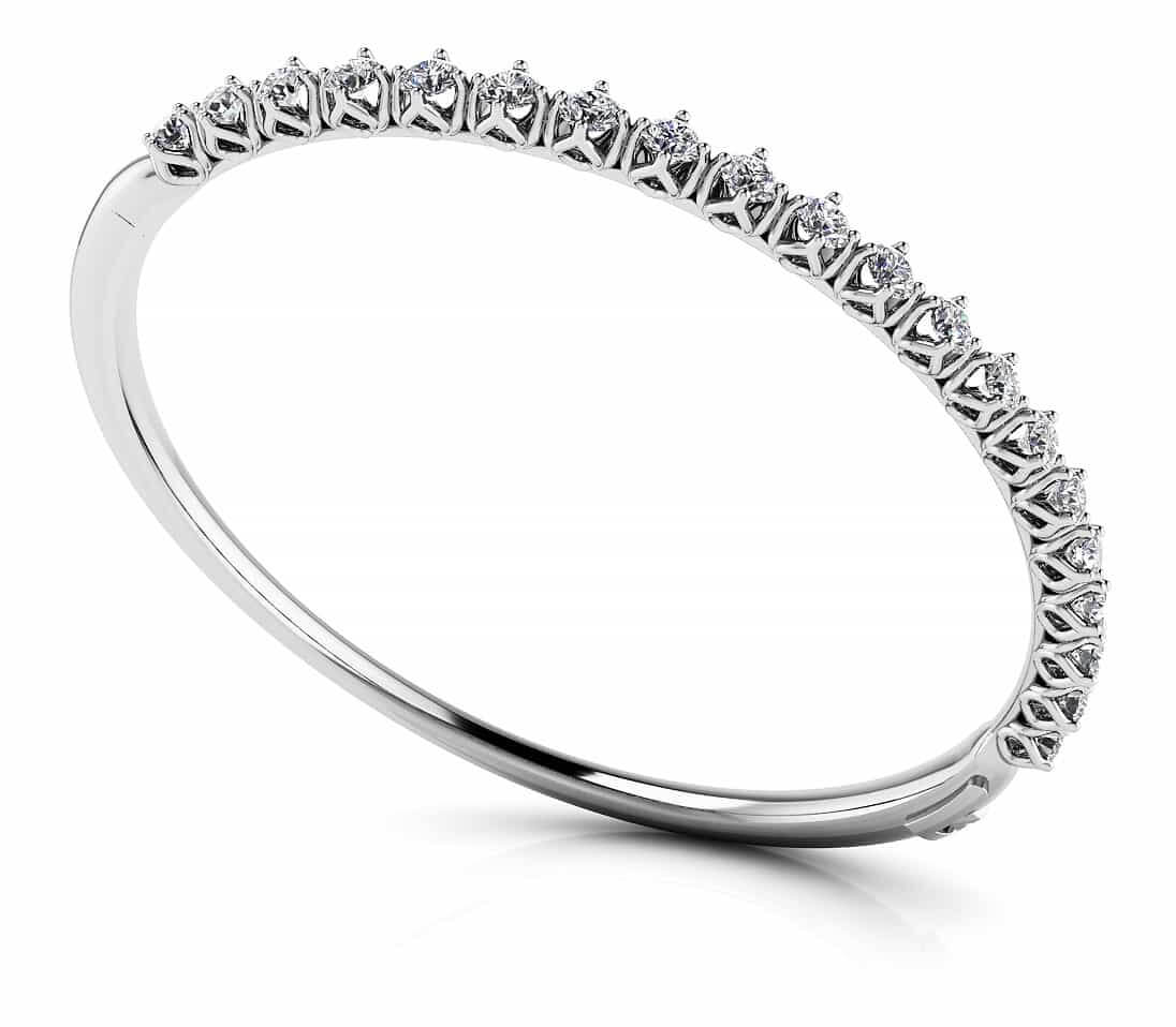 Blossoming Florals Diamond Bangle Lab-Grown Diamond  with 2.10 ct.(finished) 3mm
