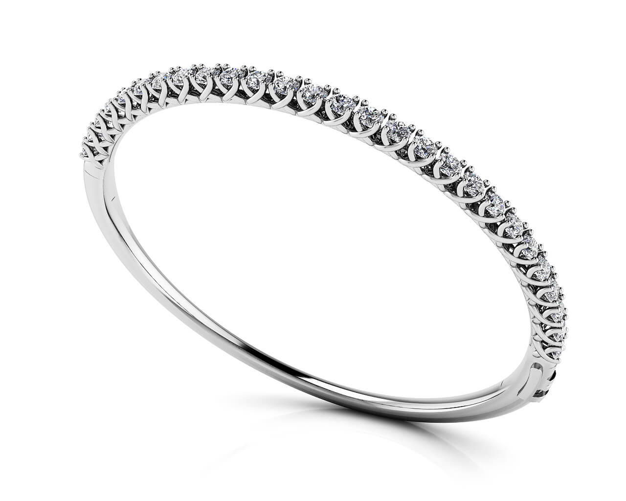 Soft Twist Four Prong Diamond Bangle Diamond  with 4.00 ct.(finished) 3.5mm