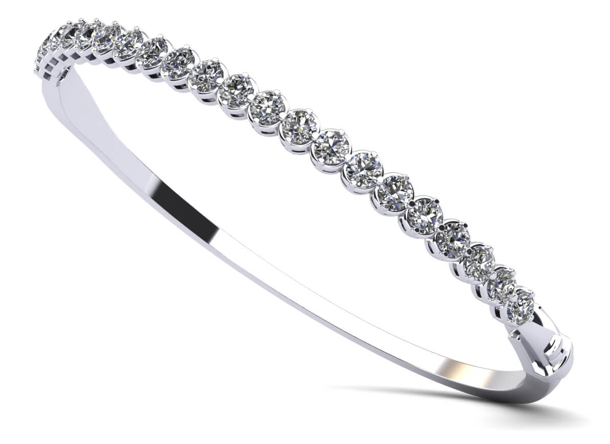 Divinely Dazzling Bangle Bracelet Diamond  with 1.06 ct.(finished) 2mm