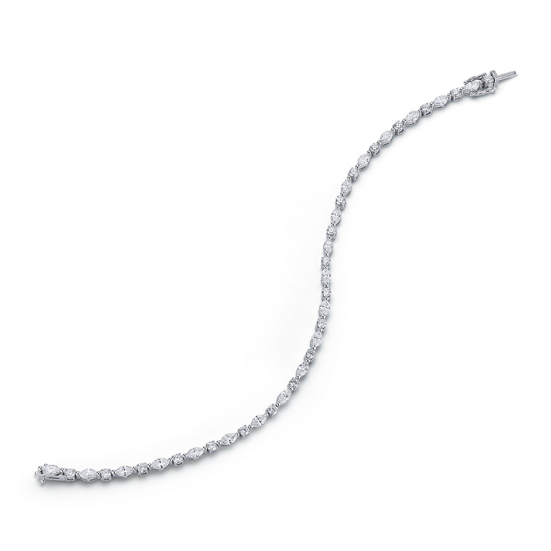 Alternating Round and Marquise Diamonds Bracelet