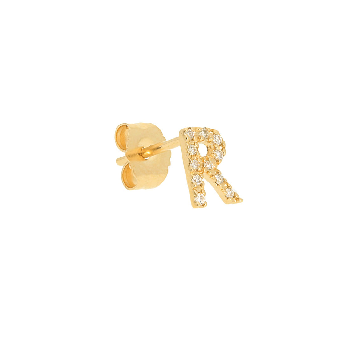 Single Initial Stud Earring