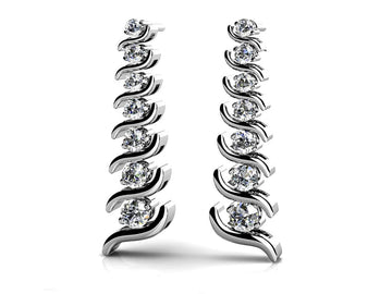 Graduated S Link Diamond Drop Earrings Lab-Grown Diamond  with 0.41 ct.(finished)