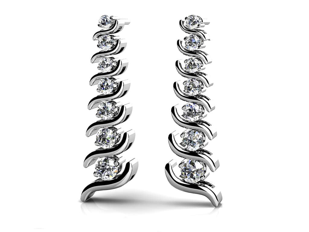 Graduated S Link Diamond Drop Earrings Lab-Grown Diamond  with 0.47 ct.(finished)