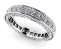 Breathtaking Princess And Round Eternity Ring Diamond  with 4.04 ct.(finished) 1.2mm, 3mm