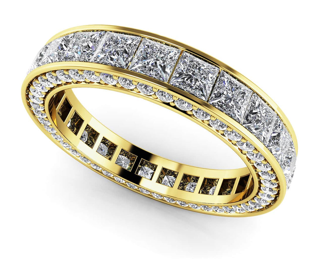 Breathtaking Princess And Round Eternity Ring Diamond  with 1.74 ct.(finished) 1mm, 1.75mm