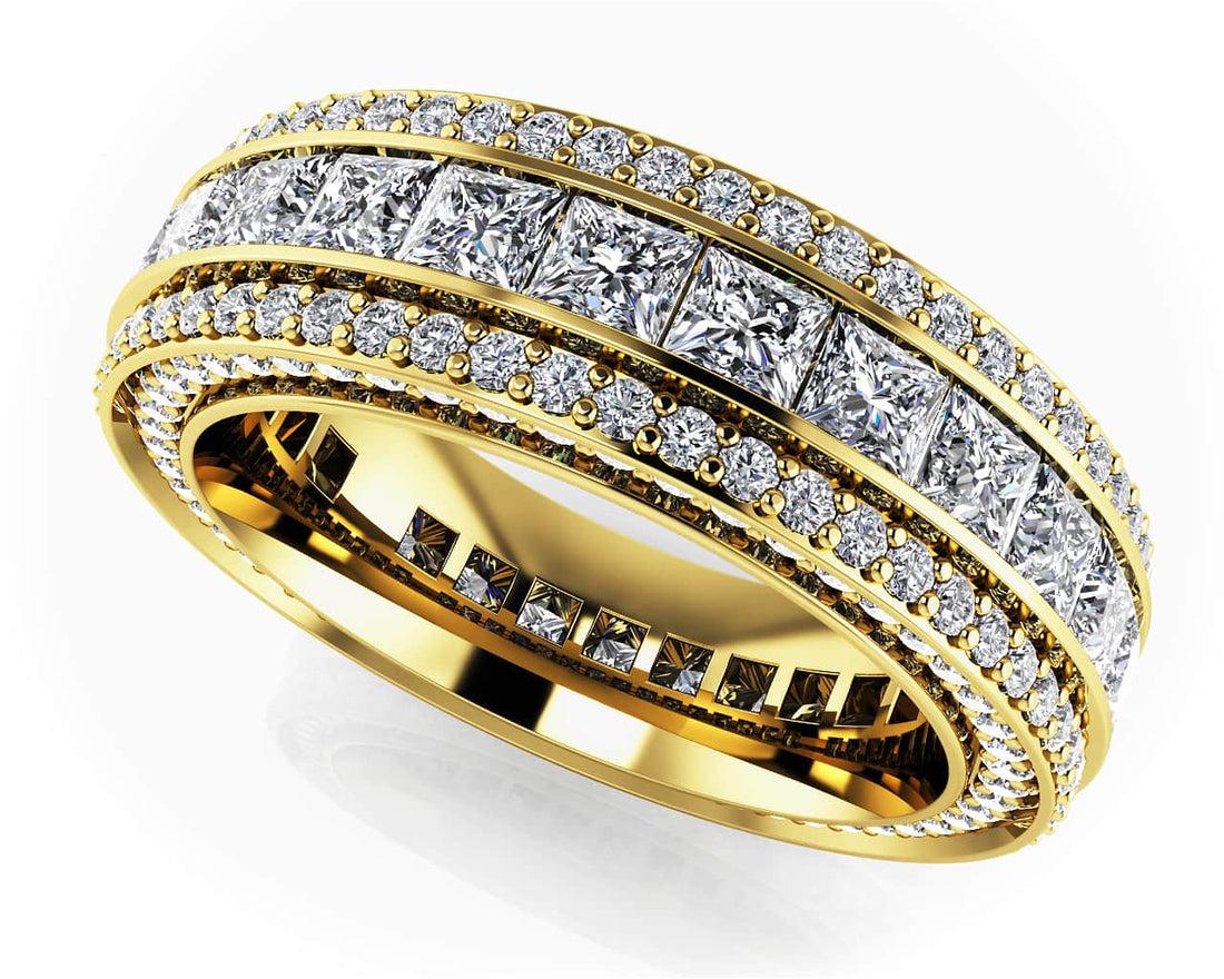 Regal Princess And Round Cut Diamond Eternity Ring Diamond  with 3.77 ct.(finished) 1mm, 2.5mm
