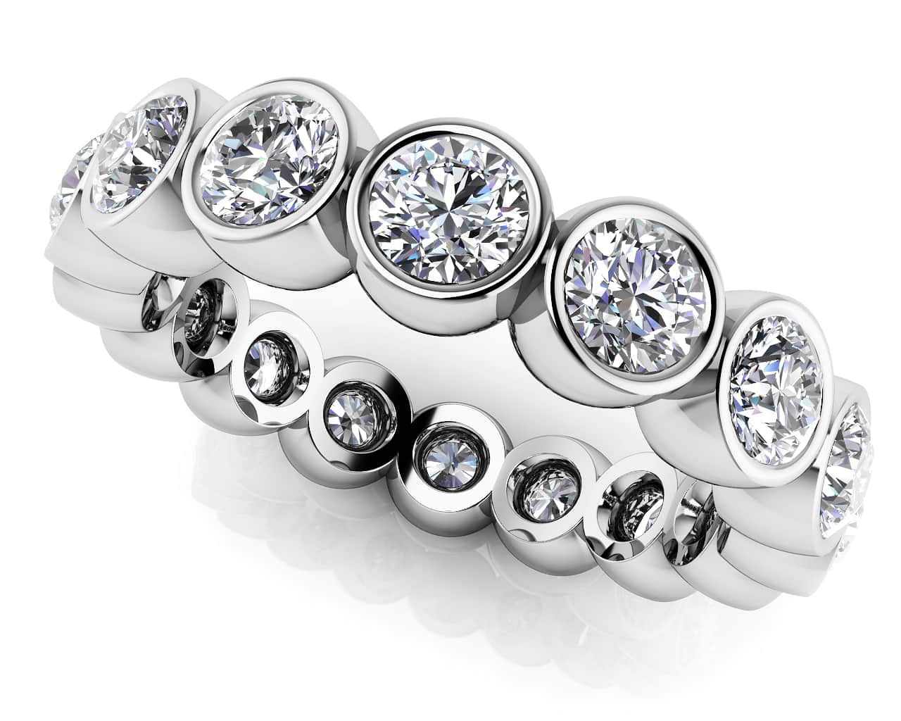 Bezel Set Diamond Eternity Band In Diamond  with 1.79 ct.(finished) 3mm