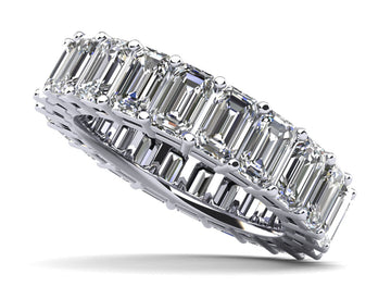 Emerald Cut Classic Diamond Eternity Ring Diamond  with 8.80 ct.(finished) 5x3mm