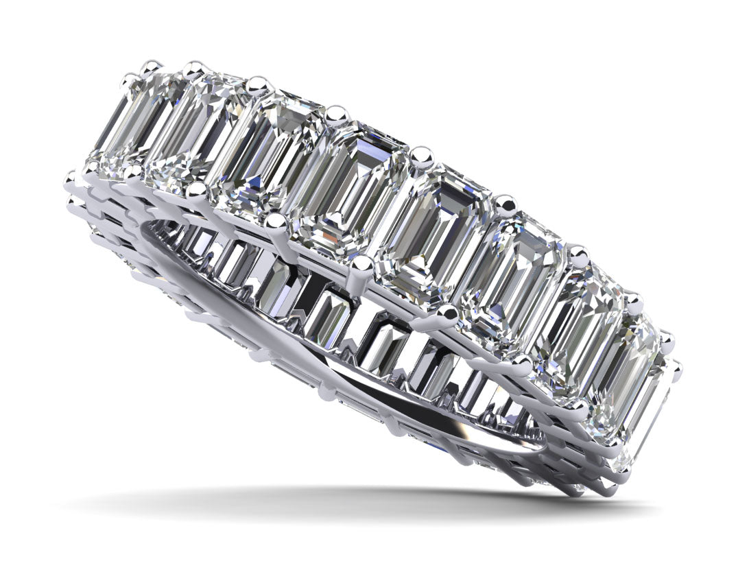 Emerald Cut Classic Diamond Eternity Ring Diamond  with 4.40 ct.(finished) 4x3mm