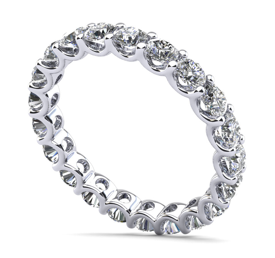 Brilliant U Shape Diamond Eternity Ring Diamond  with 2.88 ct.(finished) 3.5mm