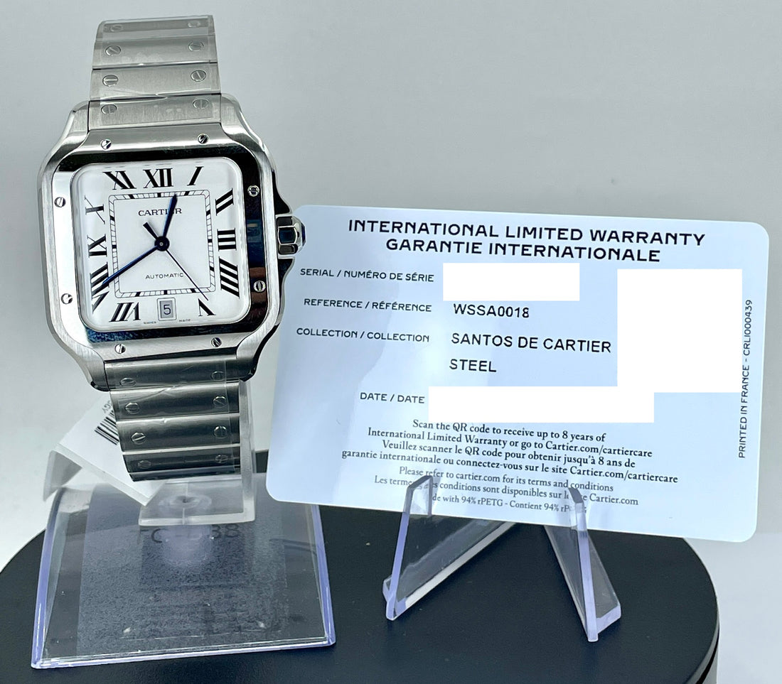 Cartier Santos de Cartier Watch - 39.8 mm Steel Case - Silvered Dial - WSSA0018