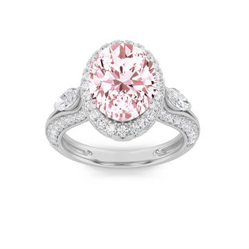 14KW 3ctw F+VS+/PINK Lab Grown Diamond Ring