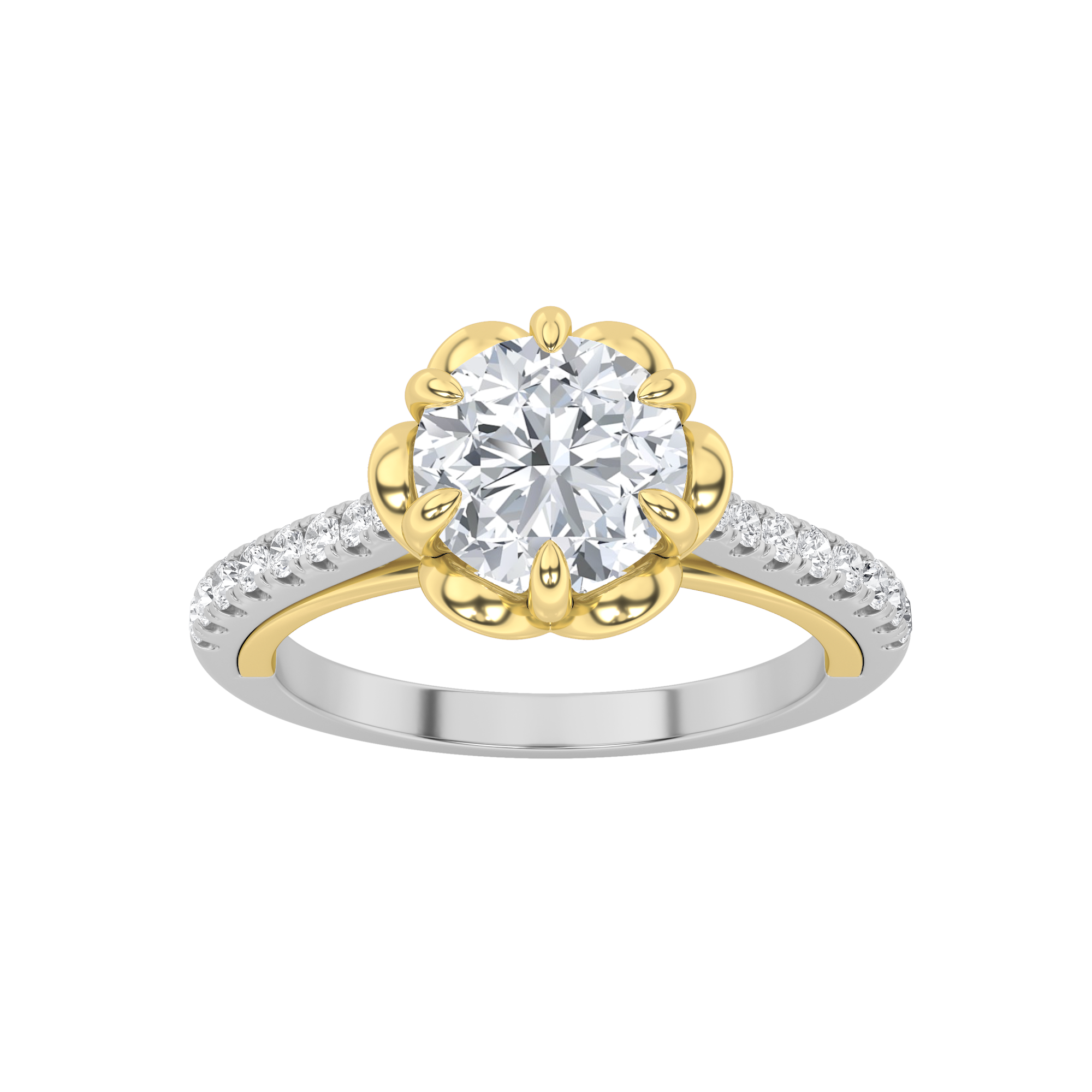 14KYW 2ctw F+VVS+ Lab Grown Diamond Ring