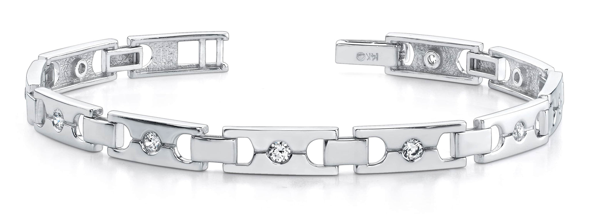 Single Diamond Buckle Link Bracelet Diamond  with 0.95 ct.(finished) 2.9mm