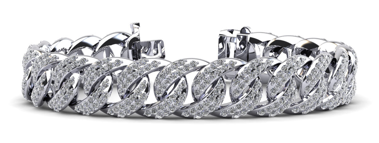 Two Rows Women Link Diamond Bracelet Diamond  with 5.92 ct.(finished) 1.3mm