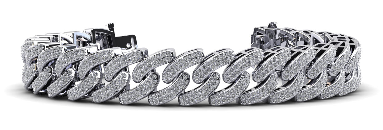 Cuban Link Two Rows Diamond Bracelet Diamond  with 4.66 ct.(finished) 1mm