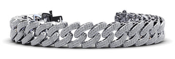 Cuban Link Two Rows Diamond Bracelet Diamond  with 4.66 ct.(finished) 1mm