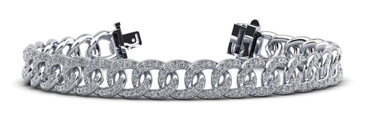 Graduated Diamond Swirl Bracelet for Women Diamond  with 3.57 ct.(finished) 1.2mm, 1.3mm, 1.4mm
