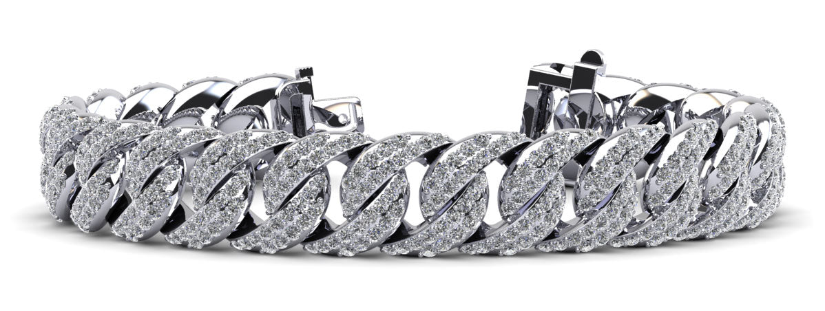 Two Rows Graduated Diamond Link Bracelet Diamond  with 7.95 ct.(finished) 1.3mm, 1.4mm