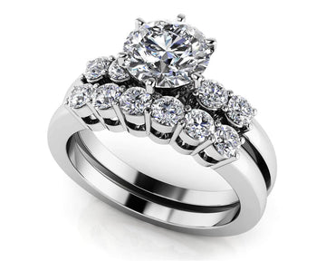 Five Across Bridal Set Lab-Grown Diamond  with 2.01 ct. (1.50 ct. center diamond)