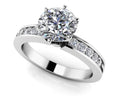 Diamond Band Center Focus Engagement Ring Lab-Grown Diamond  with 1.72 ct. (1.50 ct. center diamond)