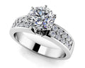 Channel Set 6 Prong Center Stone Engagement Ring Lab-Grown Diamond  with 1.63 ct. (1.25 ct. center diamond)