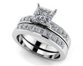 Channel Set Princess Cut Diamond Bridal Set Diamond  with 2.08 ct. (1.00 ct. center diamond)