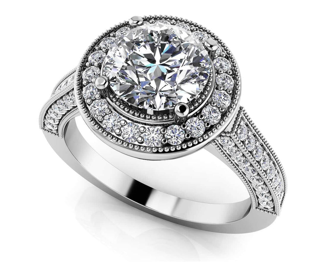 Vintage Glamour Diamond Engagement Ring Lab-Grown Diamond  with 1.51 ct. (1.00 ct. center diamond)