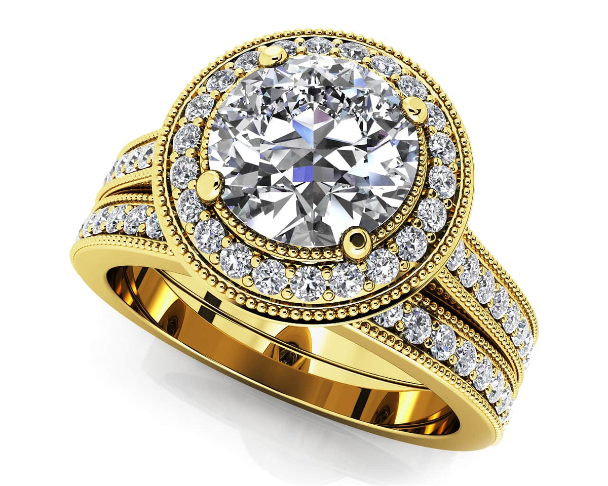 Diamond Add Luxe Diamond Vintage Style Diamond Bridal Set with 2.51 ct. (2.00 ct.