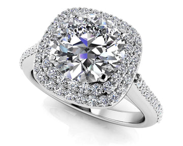 Round Halo Diamond Engagement Ring Diamond  with 1.12 ct. (0.75 ct. center diamond)