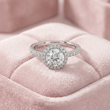 Enchanting Halo Diamond Engagement Wedding Ring Lab-Grown Diamond  with 2.53 ct. (2.00 ct. center diamond)