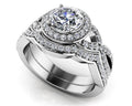 Woven Band Round Diamond Wedding Set Diamond  with 2.07 ct. (1.50 ct. center diamond)
