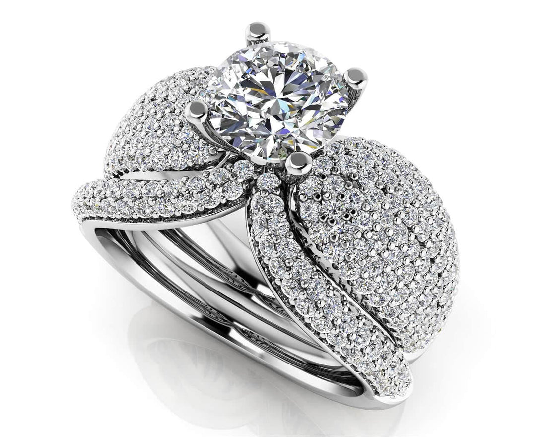 Dazzling Diamond Bridal Set With Side Stones Diamond  with 2.03 ct. (0.75 ct. center diamond)