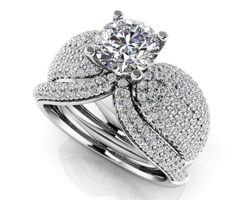 Dazzling Diamond Bridal Set With Side Stones Diamond  with 2.03 ct. (0.75 ct. center diamond)