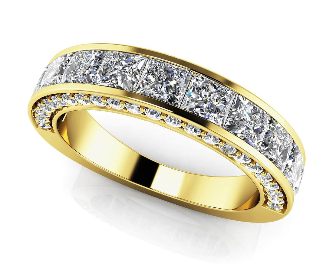 Glamorous Princess And Round Anniversary Ring Diamond  with 0.88 ct.(finished) 1mm, 1.75mm