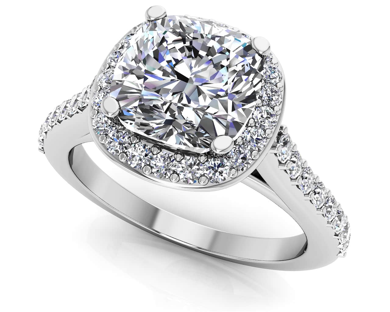 Classic Love Cushion Cut Engagement Ring Lab-Grown Diamond  with 0.92 ct. (0.50 ct. center diamond)