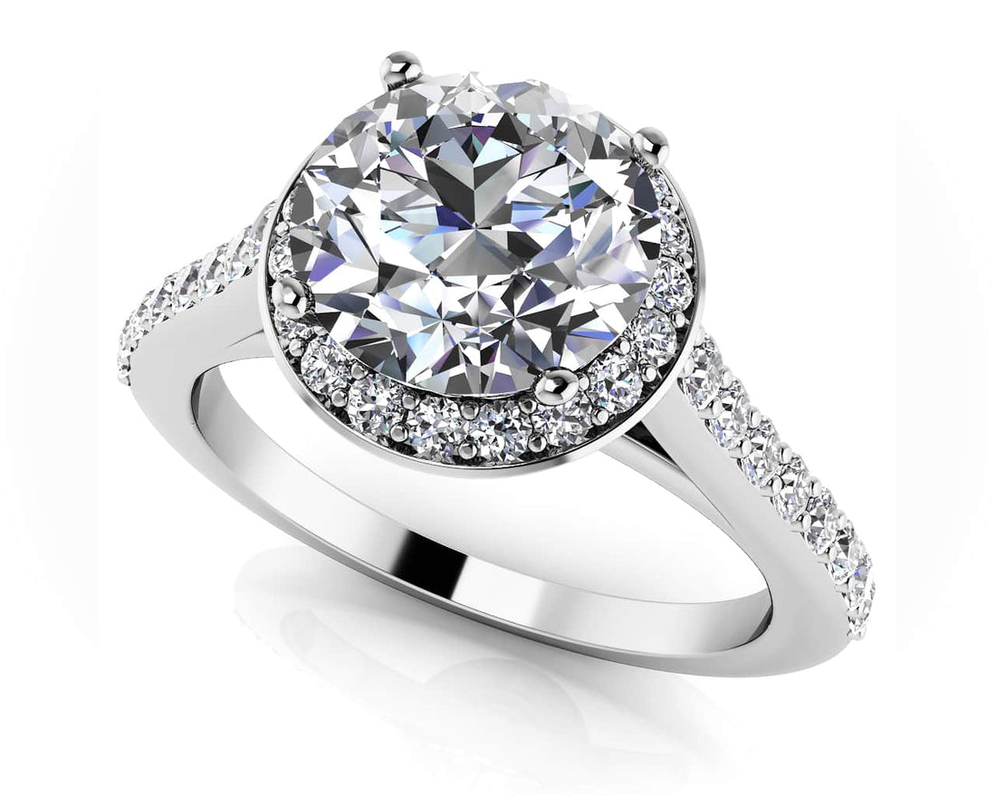 Heavenly Halo Engagement Ring Lab-Grown Diamond  with 1.45 ct. (1.00 ct. center diamond)