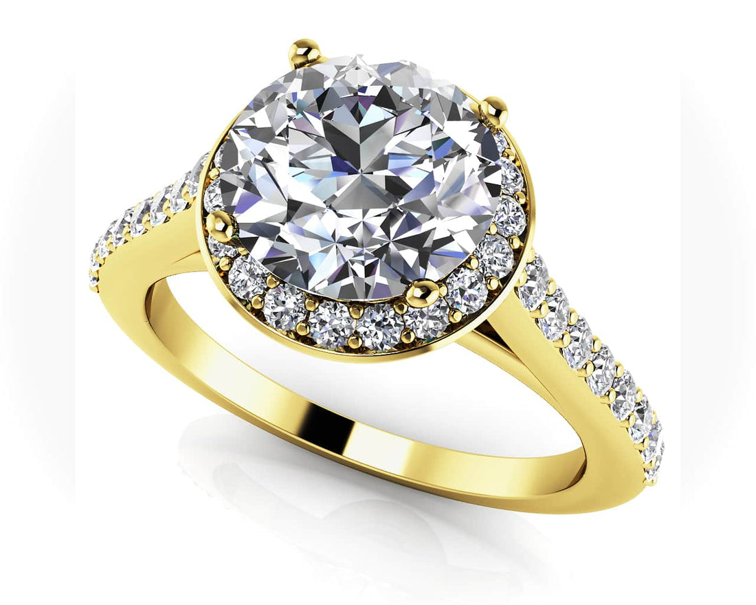 Heavenly Halo Engagement Ring Lab-Grown Diamond  with 1.71 ct. (1.25 ct. center diamond)